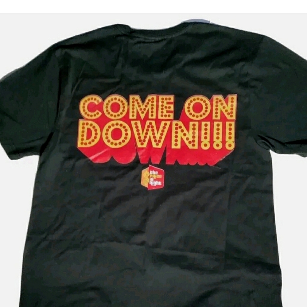 NEW The Price is Right Come On Down Bright Lights Black T-Shirt. I Bid $1. Men S